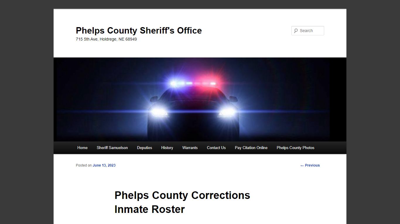 Phelps County Corrections Inmate Roster